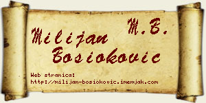 Milijan Bosioković vizit kartica